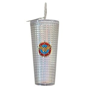 Spoontiques Wonder Woman Diamond Cup & Straw. 20oz Insulated Tumbler NEW